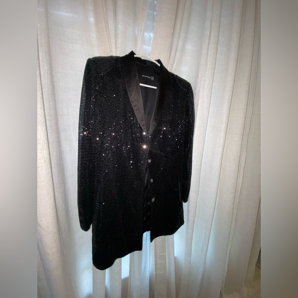 Prettylittlething Black Sequin Blazer